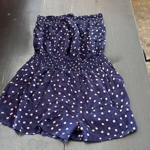 Rue21 Dark Blue with White Dots Romper